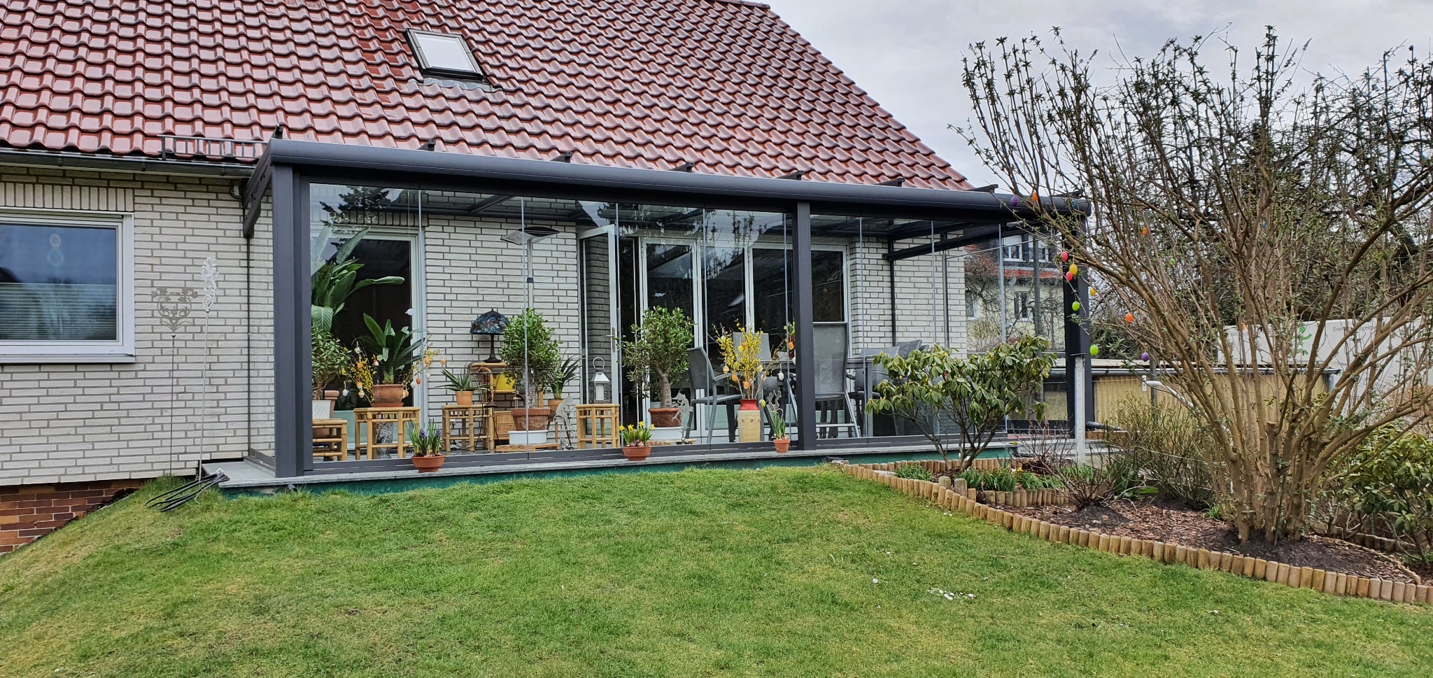 Terrassenüberdachung mit Glas